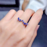 Zircon Stone Ring for Women Silver Tail Ring Lovely Thin Wedding Jewelry