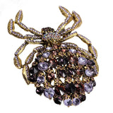 Amethyst Zircon Spider Brooch for Women's Personality