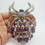 Amethyst Zircon Spider Brooch for Women's Personality