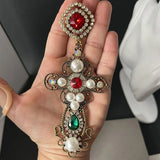Retro Pearl Earrings Rhinestone Heavy Industry High-end Accessories
