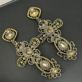 Retro Pearl Earrings Rhinestone Heavy Industry High-end Accessories