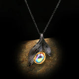 Mermaid Tail 925 Silver Pendant Necklace Women