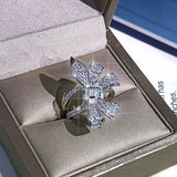 Bow Earrings Ring Necklace Set with AAAA Zircon
