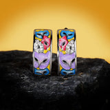 Enamel Cat Earrings Colorful Cat 925 Silver Earrings