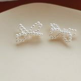 Pearl Bowknot Earrings DIY Jewelry Pendant Hairpin Accessories
