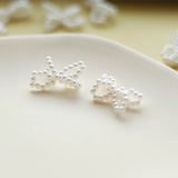 Pearl Bowknot Earrings DIY Jewelry Pendant Hairpin Accessories