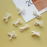 Pearl Bowknot Earrings DIY Jewelry Pendant Hairpin Accessories