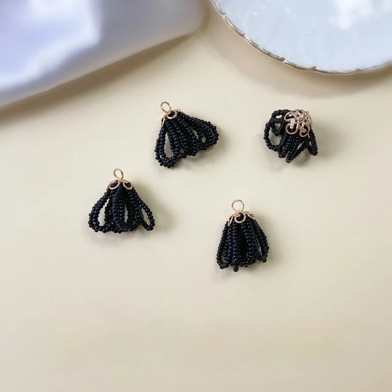 Czech Glass Beads Tassel Pendant Earrings DIY Accessories