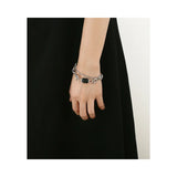 Men's Leather Bracelet with Switchable Gemstone