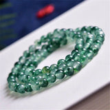 Aquatic Grass Jade Chalcedony Round Bead Bracelet
