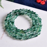 Aquatic Grass Jade Chalcedony Round Bead Bracelet