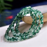 Aquatic Grass Jade Chalcedony Round Bead Bracelet