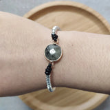Beaded Rope Bracelet with Natural Stone Embellishment for Women