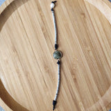 Beaded Rope Bracelet with Natural Stone Embellishment for Women