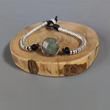 Beaded Rope Bracelet with Natural Stone Embellishment for Women
