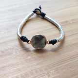 Beaded Rope Bracelet with Natural Stone Embellishment for Women