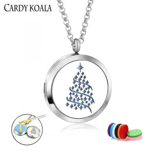 Christmas Tree Aromatherapy Pendant Necklace for Men and Women