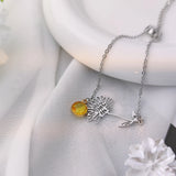 Birthday Flower Bracelet with Birth Stone Pendant