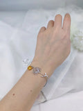 Birthday Flower Bracelet with Birth Stone Pendant