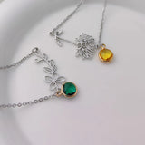 Birthday Flower Bracelet with Birth Stone Pendant