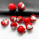 Colorful Lucky Cat Metal Bell DIY Charm Pendant