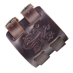 Dragon Totem Leather Bracelet - Wide Men's & Women's Jewelry