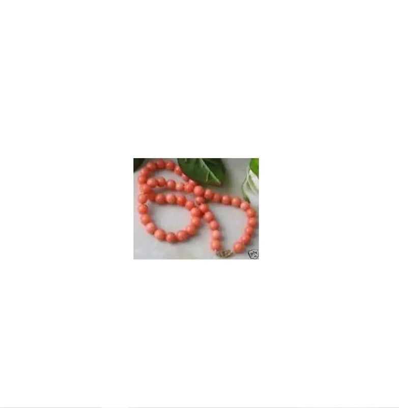 8mm Pink Coral Beads Pendant Necklace