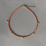 Gold Star Pendant Necklace Beaded Choker Adjustable Jewelry for Girl