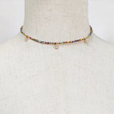 Gold Star Pendant Necklace Beaded Choker Adjustable Jewelry for Girl