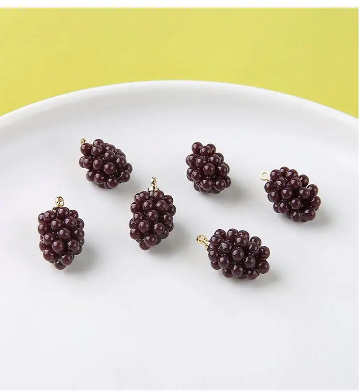 20pcs Grape/Pomegranate 3D Charms for DIY Jewelry