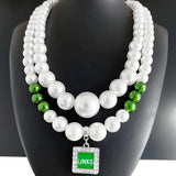 Sorority Society Pendant Necklace with Pearls