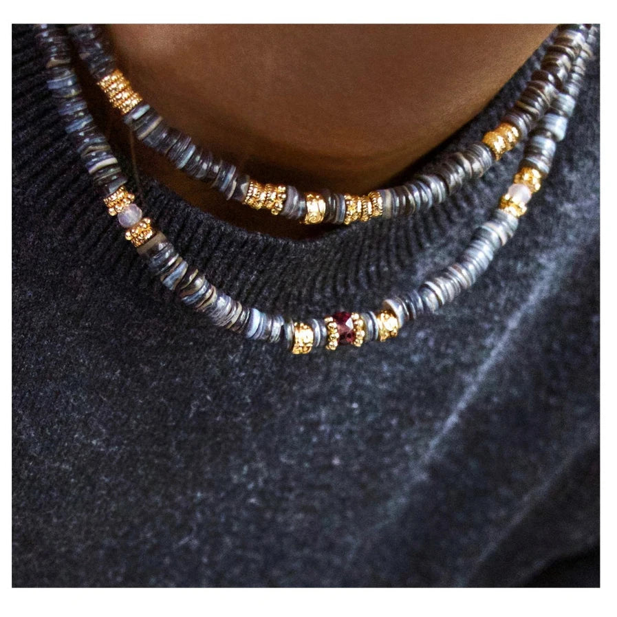 Crystal Beads Necklace with Pearl Pendant in Multiple Colors
