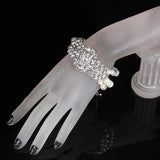 Layered Pearl Bracelets & Bangles for Women CZ Wedding Party Bridal Jewelry