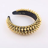 Baroque Rivet Sponge Exaggerated Hair Hoop Prom Headdress