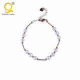 Rice Pearl Bracelet Copper Chain Jewelry