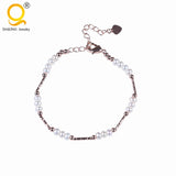 Rice Pearl Bracelet Copper Chain Jewelry