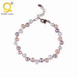 Rice Pearl Bracelet Copper Chain Jewelry