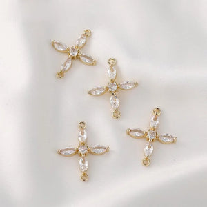 Snowflake Zircon Pendant Copper Earrings Accessories