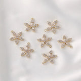 Snowflake Zircon Pendant Copper Earrings Accessories
