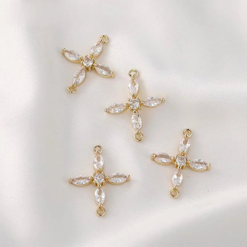 Snowflake Zircon Pendant Copper Earrings Accessories