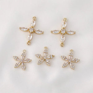Snowflake Zircon Pendant Copper Earrings Accessories