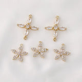 Snowflake Zircon Pendant Copper Earrings Accessories