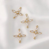 Snowflake Zircon Pendant Copper Earrings Accessories