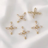Snowflake Zircon Pendant Copper Earrings Accessories