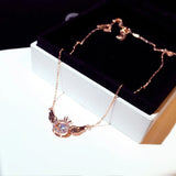 Rhinestone Wings Necklace for Lady Party Wedding