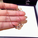 Rhinestone Wings Necklace for Lady Party Wedding