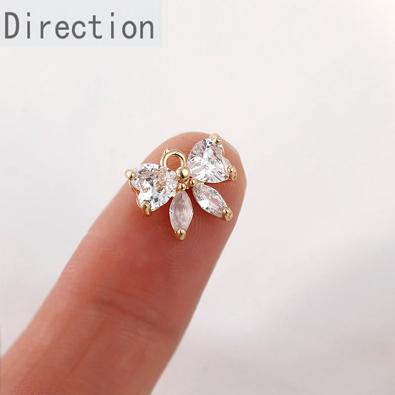 Love Zircon Bow Pendant DIY Jewelry Set