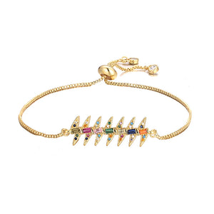 18K Women Bangle Colorful Crystal Zircon Bracelet