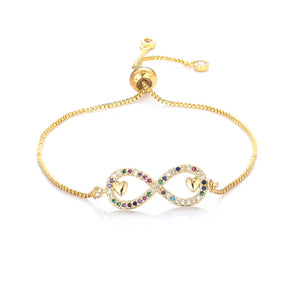18K Women Bangle Colorful Crystal Zircon Bracelet