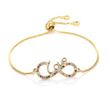 18K Women Bangle Colorful Crystal Zircon Bracelet